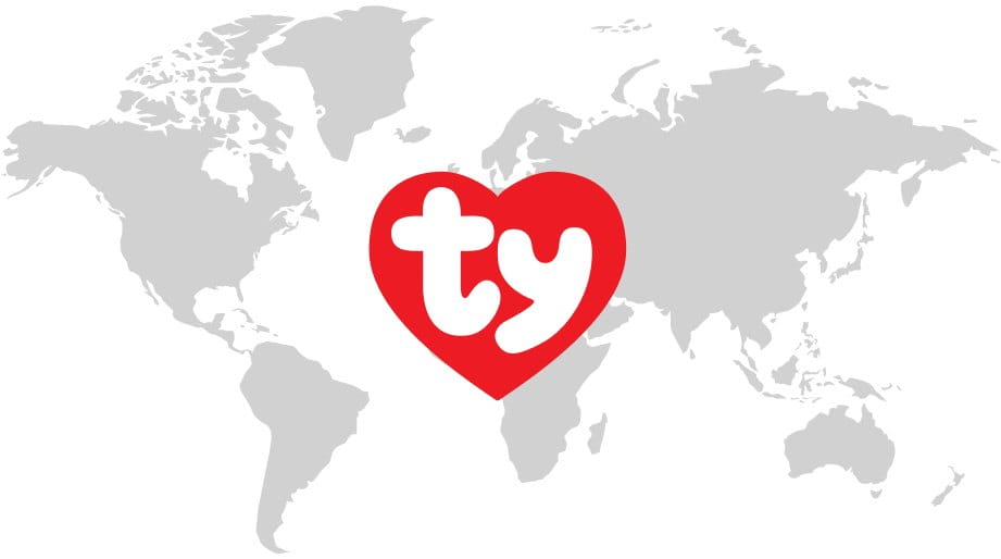 世界地図の中央にTYロゴ